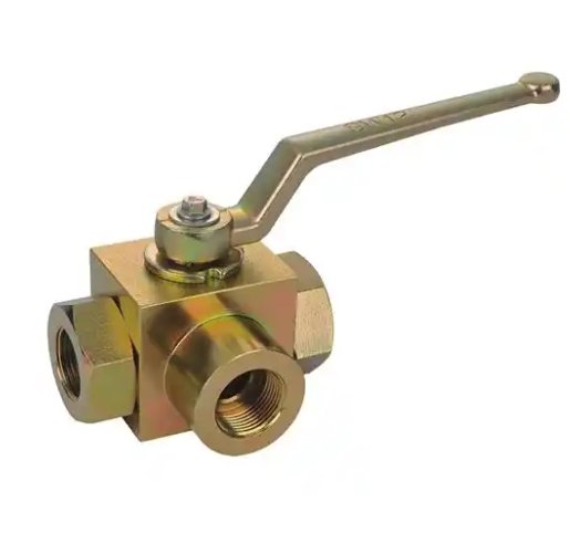 Two-position three-way ball valve