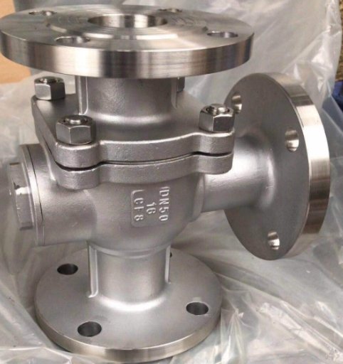 Hard seal three-way ball valve