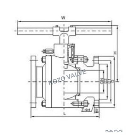 Original KOZO catalog QD series manual valve structural drawing, not a product photograph - KOZO VALVE watermark