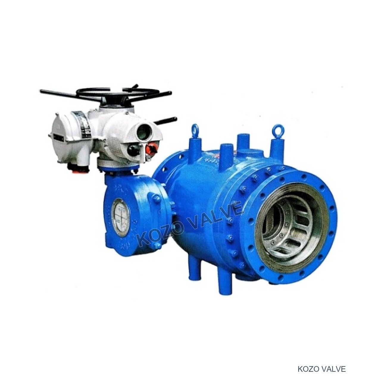 qdyq940-original-watermarked Electric-actuated QDYQ piston flow and pressure regulating valve - original KOZO catalog photograph with KOZO VALVE watermark